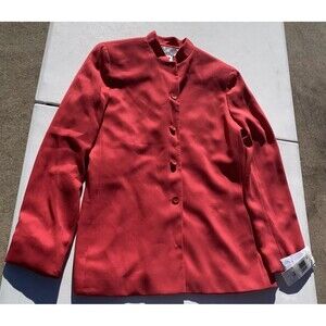 Jones NY Jones Wear Red Blazer Womens Size 10P Vintage Shoulder Pads NWT